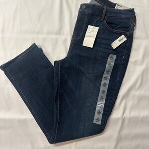 Old Navy Women's Curvy Straight Leg Jeans - Dark Blue